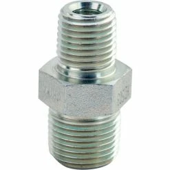 BVA Hydraulics BVA Hydraulic Fitting Hex Nipple, Male 1/4"-18NPTF to Male 3/8"-18NPTF