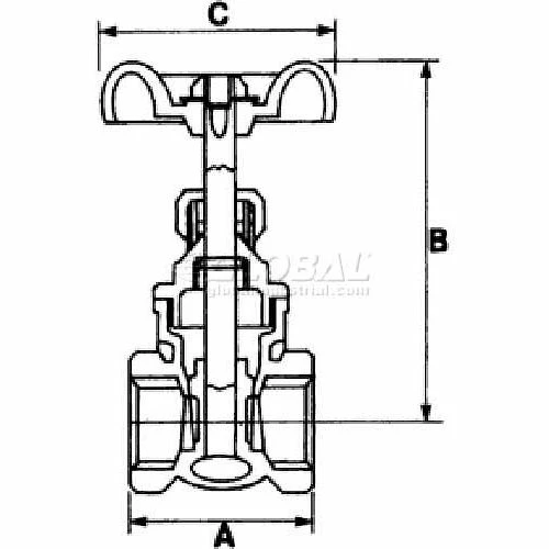 Hydrastar Full Flow Control Gate Valve Hgv038, 3/8" Valve, 200 Psi W.O.G. Non-Shock - Min Qty 6 - Image 2