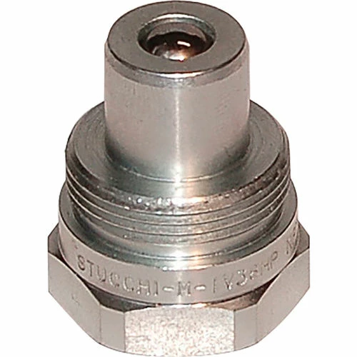 Stucchi 10,000 PSI Hydraulic Jack Quick Coupling, 3/8 Inch Female NPT thread x 3/8 Inch Male Nipple