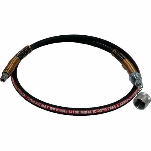 Ryco Hydraulic Jack Hose Assembly, 1/4 In X 240 In 10K PSI 1/4 MQC+MP, Isobaric Braid
