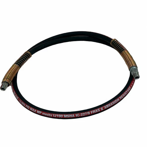 Ryco Hydraulic Jack Hose Assembly 1/4 In X 240 In 10K PSI 1/4 M+M NPT, Isobaric Braid